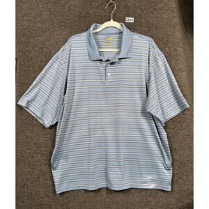 Bolle Golf Tech Polo Shirt Mens XXL Blue Striped Performance Active Short Sleeve